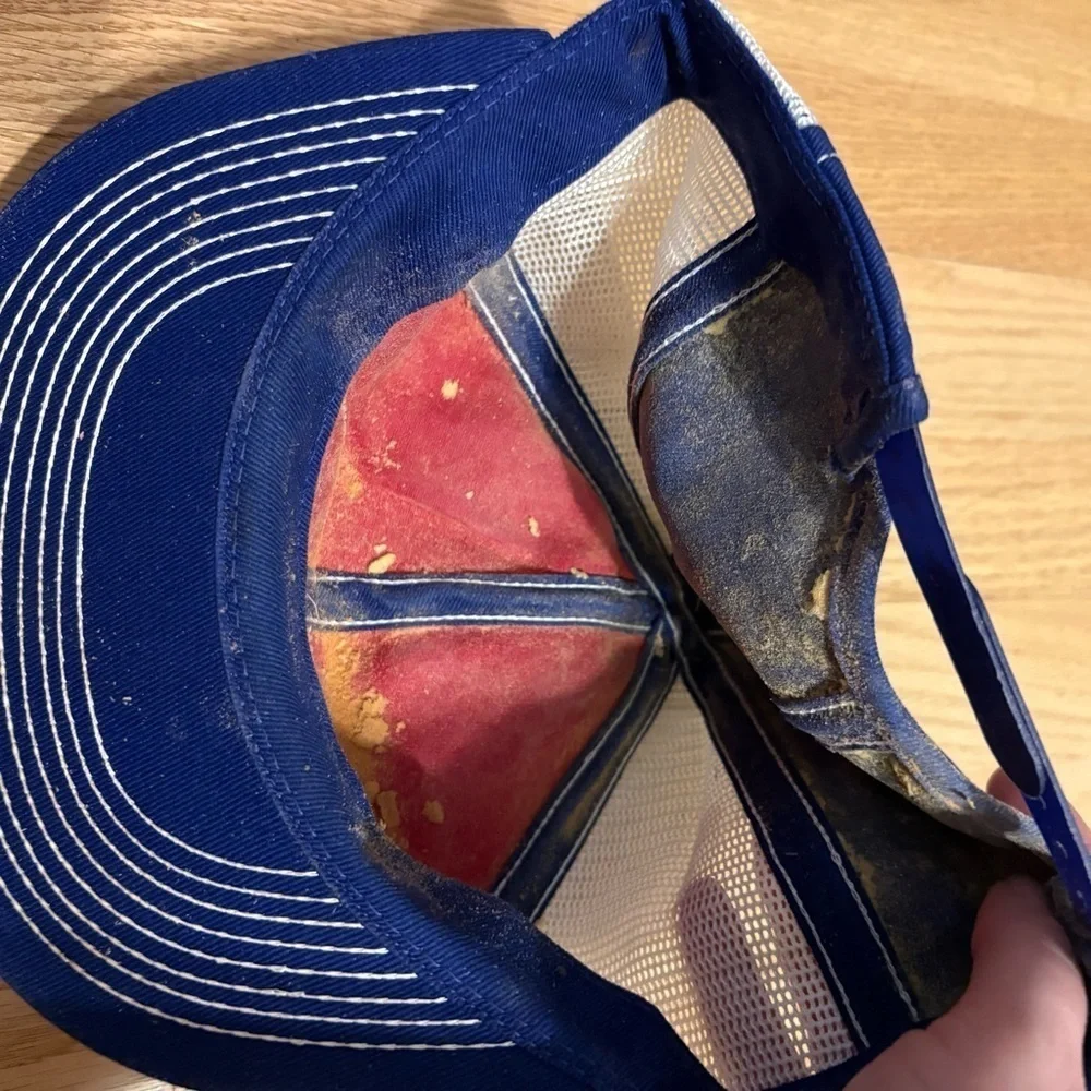 Jacques Seeds Red Blue Trucker Hat K Brand Vintage SnapBack Mesh Patch 1970s
